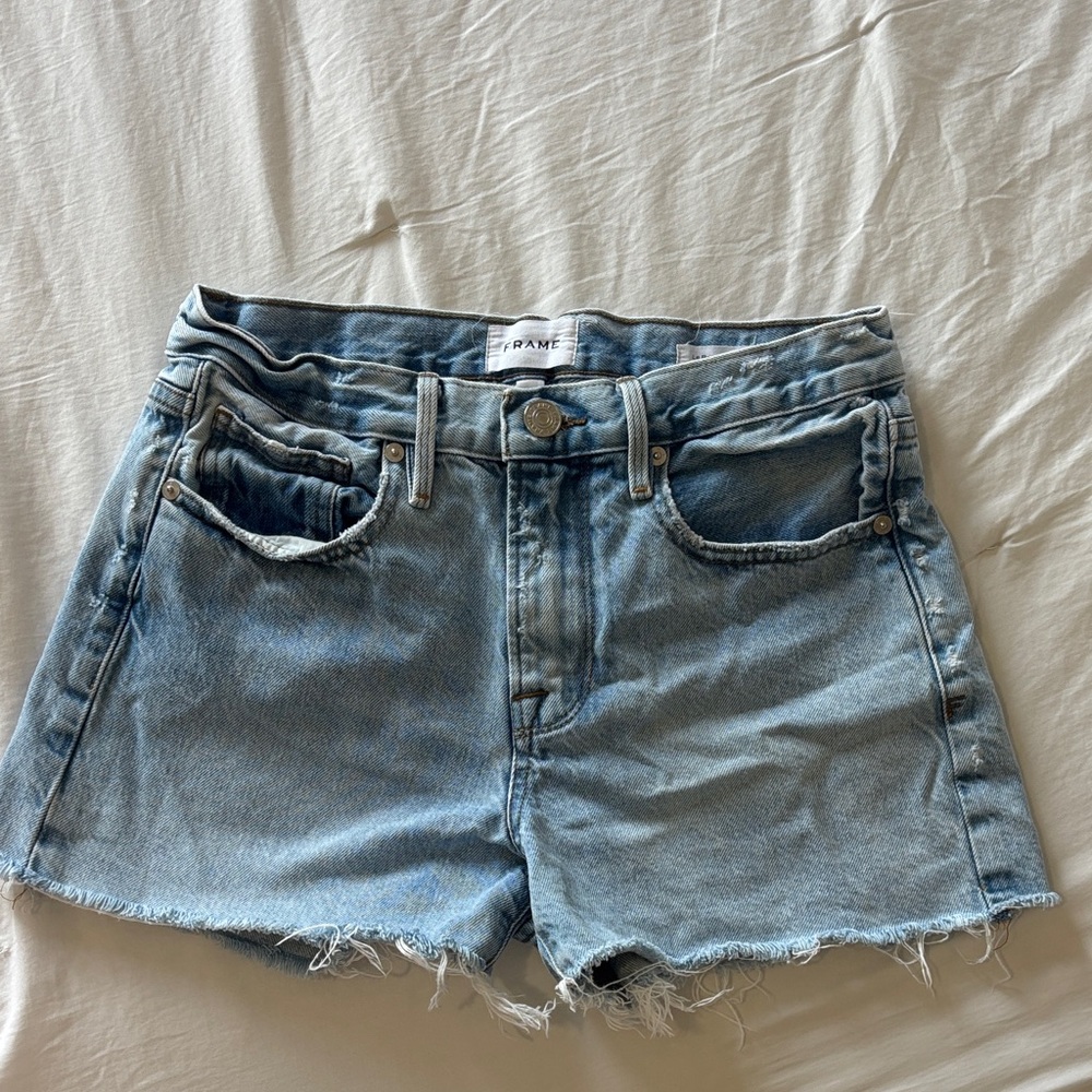 Frame Le Brigette Denim Shorts in Rossum
